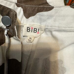 BiBi Cream and Brown Patterned Pants